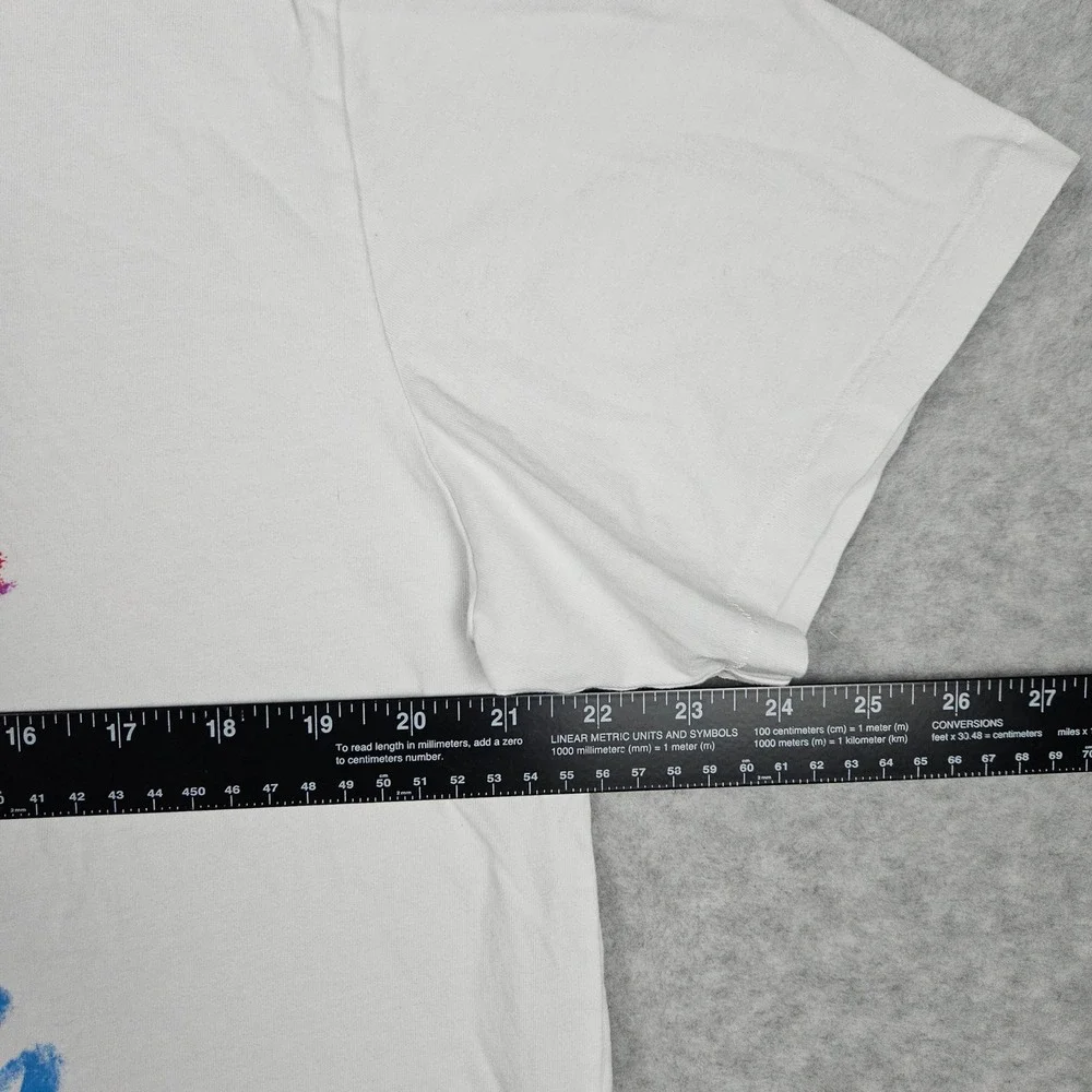 Apple (Size XL) White T-Shirt Rainbow Logo Tech 1976 Tee Single Stitch Employee